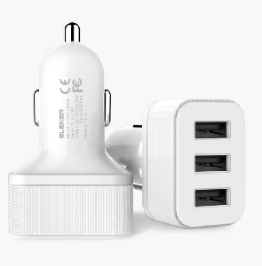 5V 6A 3USB port car charger Eleker white